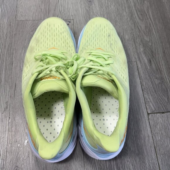 Hoka One One Clifton 8 Men Size 11 D Shoes Yellow Green Running Comfort Sneakers main image 7